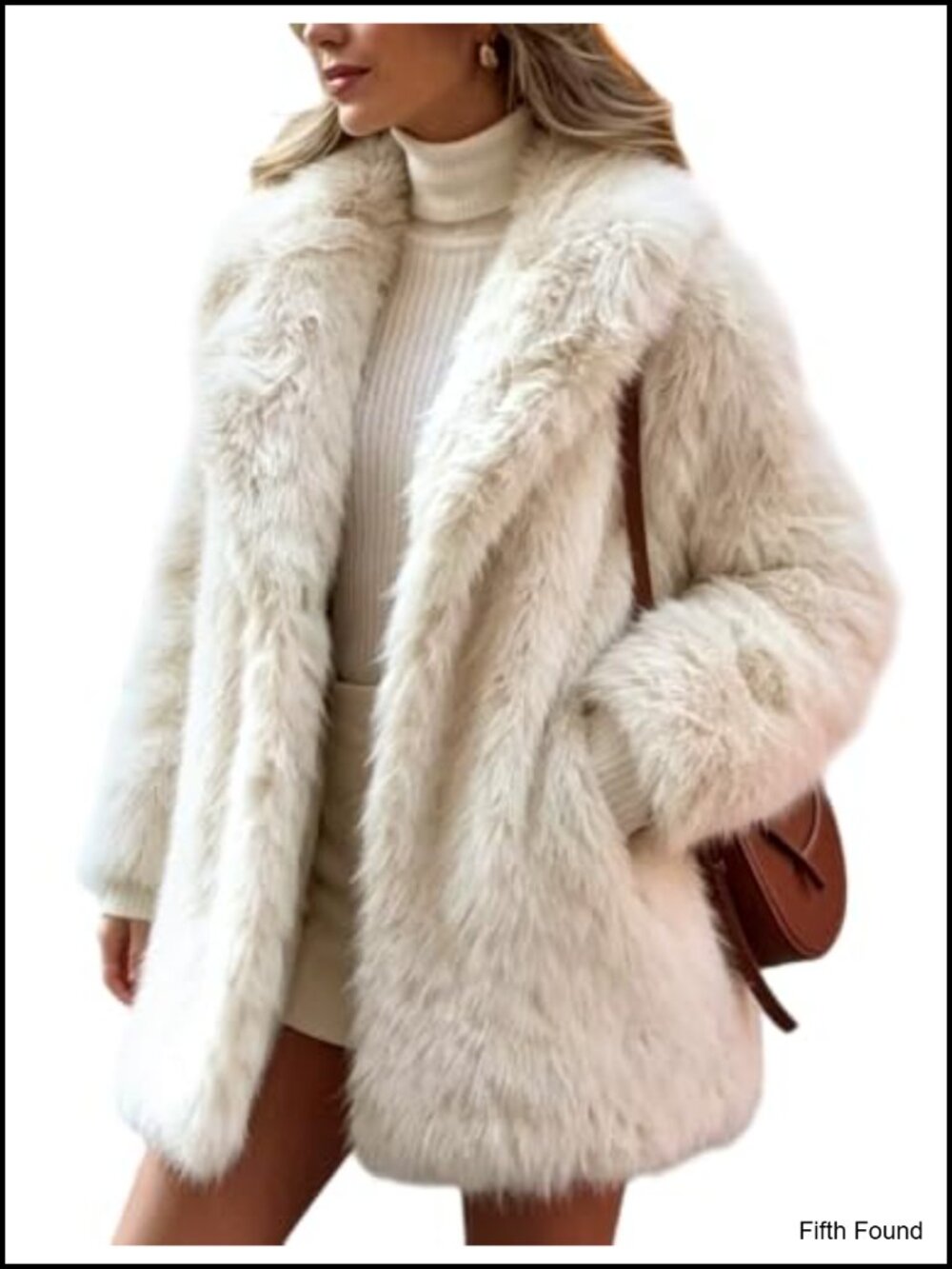 Womens Faux Fur Coat Long Warm Fluffy Jacket Snap Button